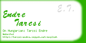 endre tarcsi business card